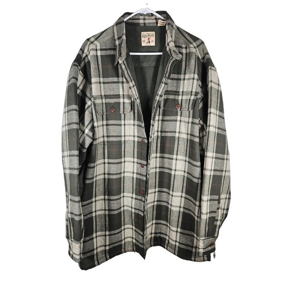 Red Head Men's Fleece Lined Plaid Jacket Green Size XL 100% Cotton Warm - Picture 1 of 8